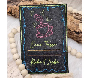 ADVENTSKALENDER 18. Dezember - Stickserie ITH Postkarte Teebeutel